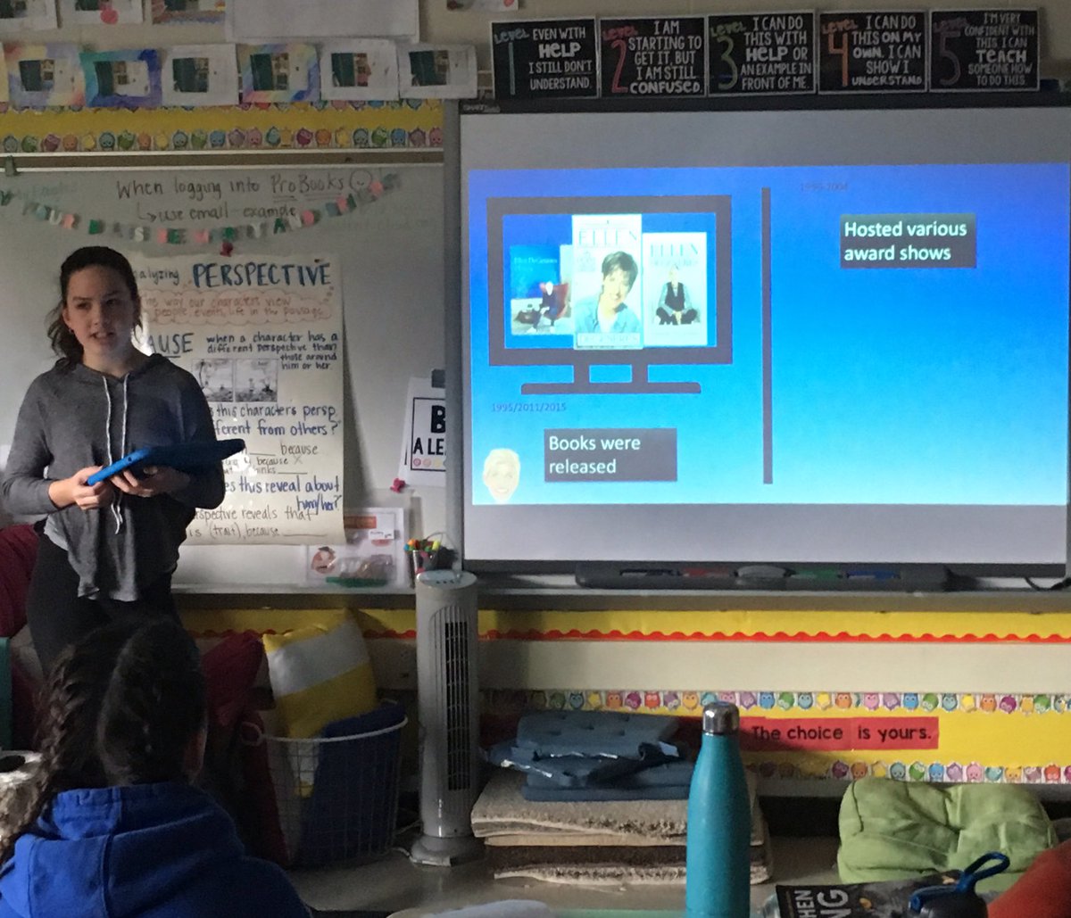 CBmbasgil's tweet image. Ss in 6-M have begun presenting their first PPT presentations on their self-selected Biography topics.  Many Ss have chosen to use the Presenter Mode on the PPT app on iPads (w/ notes on screen), rather than the typical notecards, keyboard, &amp;amp; clicker method! #cbsdinnovate