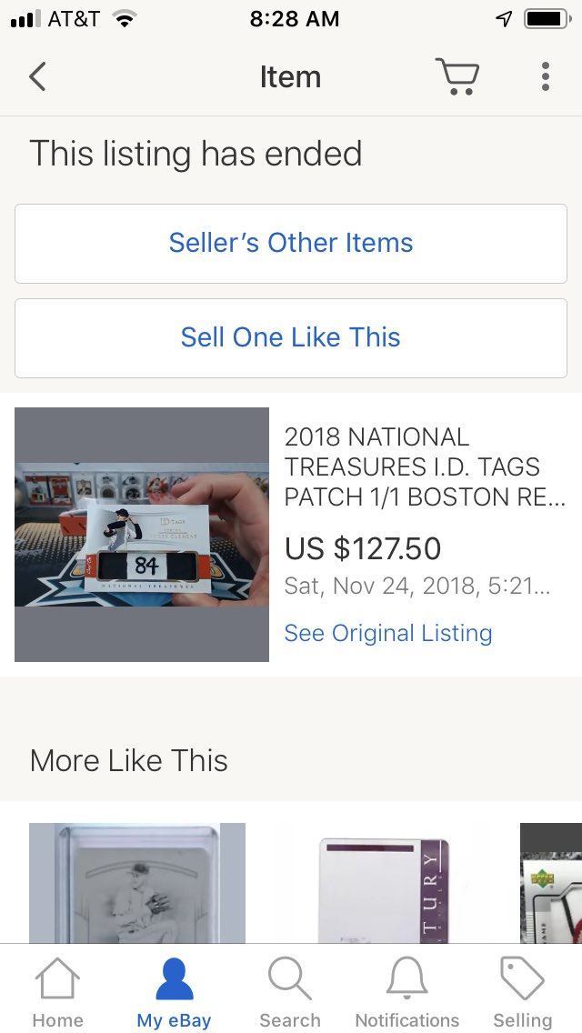 cardboardicons's tweet photo. That moment when you see a gorgeous card you want for your PC on eBay but you’re scared off by the seller using a screen grab from a breaker. And further digging shows same guy sold same card — a 1/1 — two weeks ago. #potentialscam #smh #collect #thehobby #baseballcards https://t.co/v5WIAeLbVS