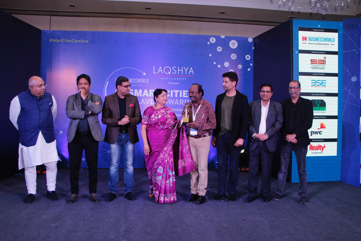 Congratulating Winners: "Tadipatri Ananthapuramu district" and "Indian Coast Guard, Ministry of Defence" Under "Smart Solution of the Year (Technology)" Category for <a href="/laqshyamedia/">Laqshya Media Group</a> Presents <a href="/BWBusinessworld/">BW Businessworld</a> 6th #SmartCitiesConclave &amp; Awards 2018