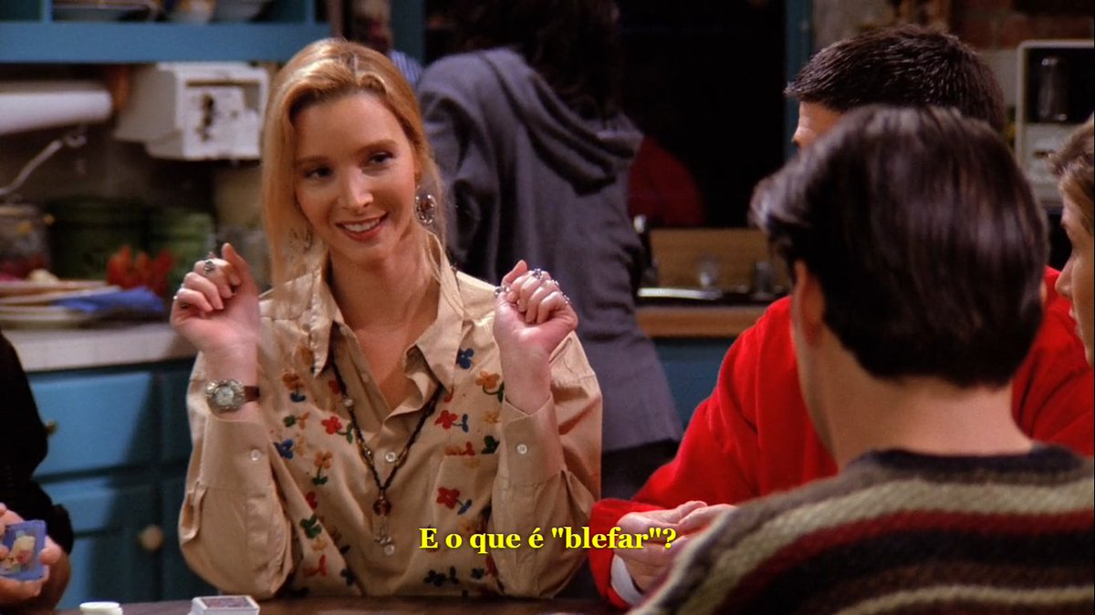 seriesprint's tweet photo. phoebe indignada por causa do blefe no poker é a phoebe que mais amo #friends https://t.co/fxMOuRPEUN