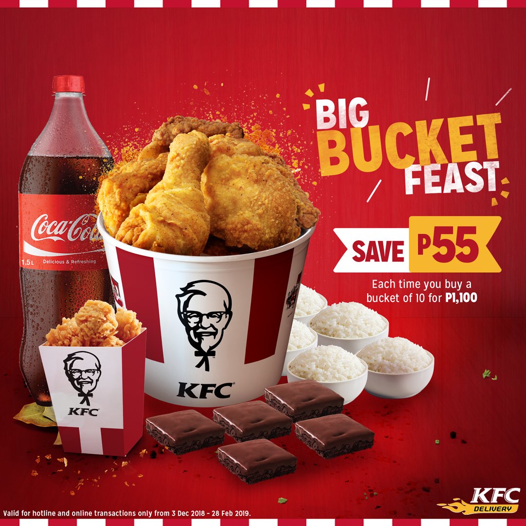 KFC Philippines op Twitter: "Enjoy a hefty meal to share when you order a Big Bucket Feast ...