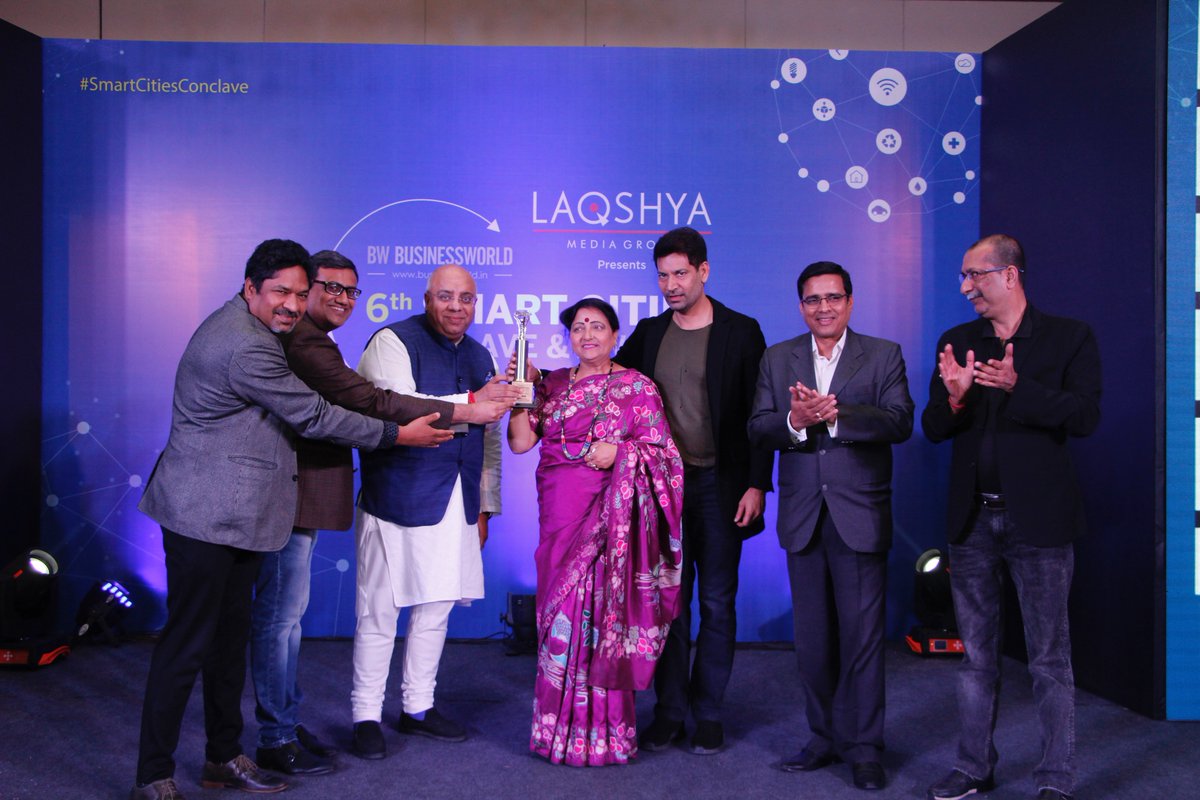 Congratulating: "Smt. Sarveen Chaudhary, Hon'ble Urban Developement Minister, Govt. of Himachal Pradesh" Under "Smart City Person Of The Year" Category at <a href="/laqshyamedia/">Laqshya Media Group</a> Presents <a href="/BWBusinessworld/">BW Businessworld</a> 6th #SmartCitiesConclave &amp; Awards 2018