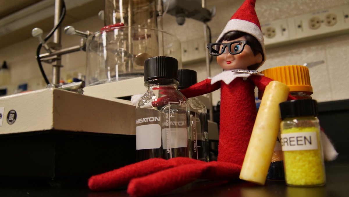 AFResearchLab's tweet photo. Hello there folks! This Infrared Chalk is something pretty incredible huh? I've been using it to mark out messages to my fellow elves in the Lab! #ElfontheShelf #ROSAtheElf #ElfinSTEM https://t.co/ylgthSsVS4