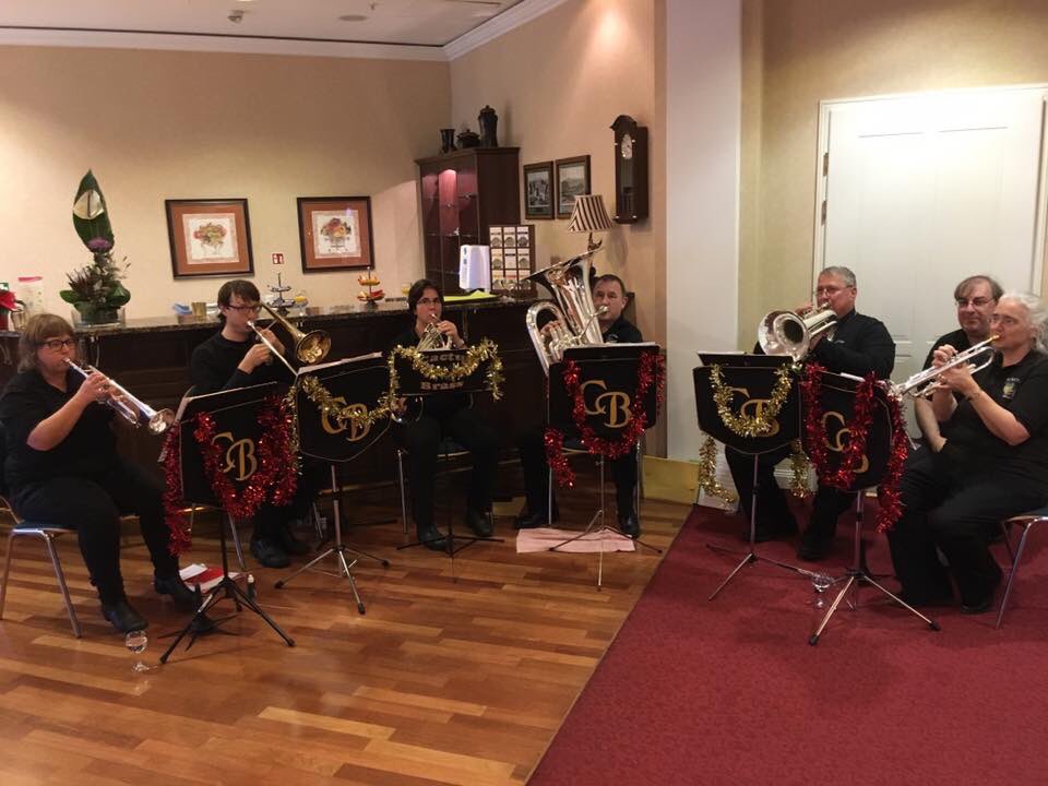 Rushmoor’s Cactus Brass entertaining in retirement homes in Oberursel.  Great cultural link proving music transcends all boundaries and barriers #oberurselmusic#twintowns#seniorcitizens