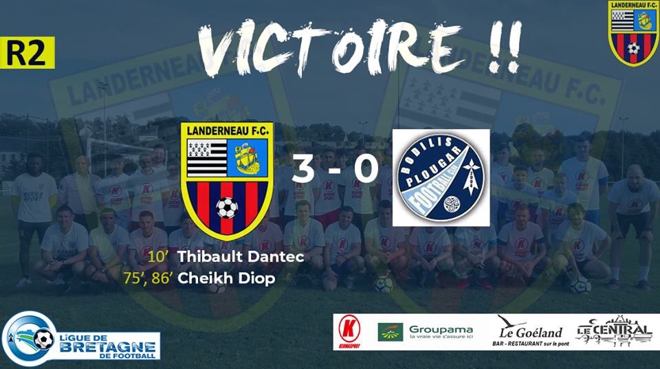 C'est terminé au Calvaire ! Nos Séniors A s'imposent (3-0) face au Bodilis-Plougar FC,  grâce à des réalisations de Dantec et Diop👏⚡️#LFCBFC

Allez les #Rouges et #Bleus ! 🔴🔵