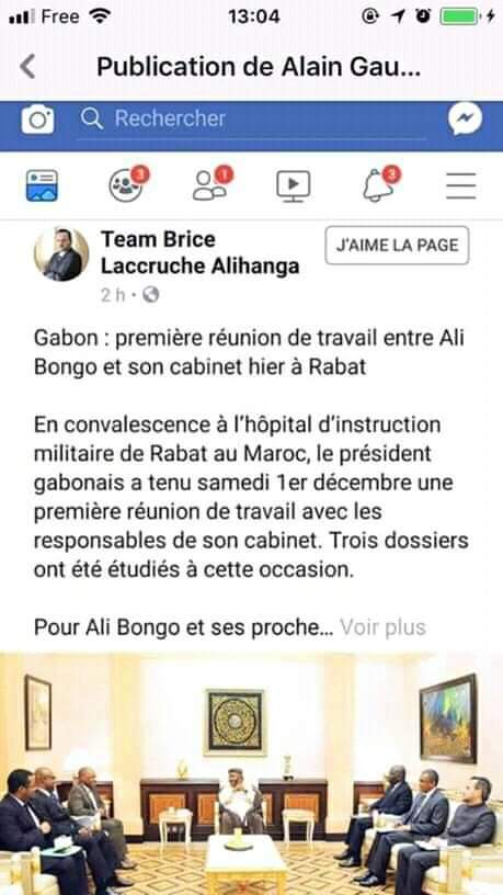PeterBrady241's tweet photo. #Gabon Les mensonges et les manipulations sur l'état de santé d #AliBongo.Dans une publication ( retirée ) sur sa page Facebook @BriceLaccruche, affirme avoir eu une séance de travail avec Ali Bongo. C'est simplement un mensonge de plus

https://t.co/SwLPEwpcdB

@Don_Lemaitre https://t.co/DJfc2VcFWw