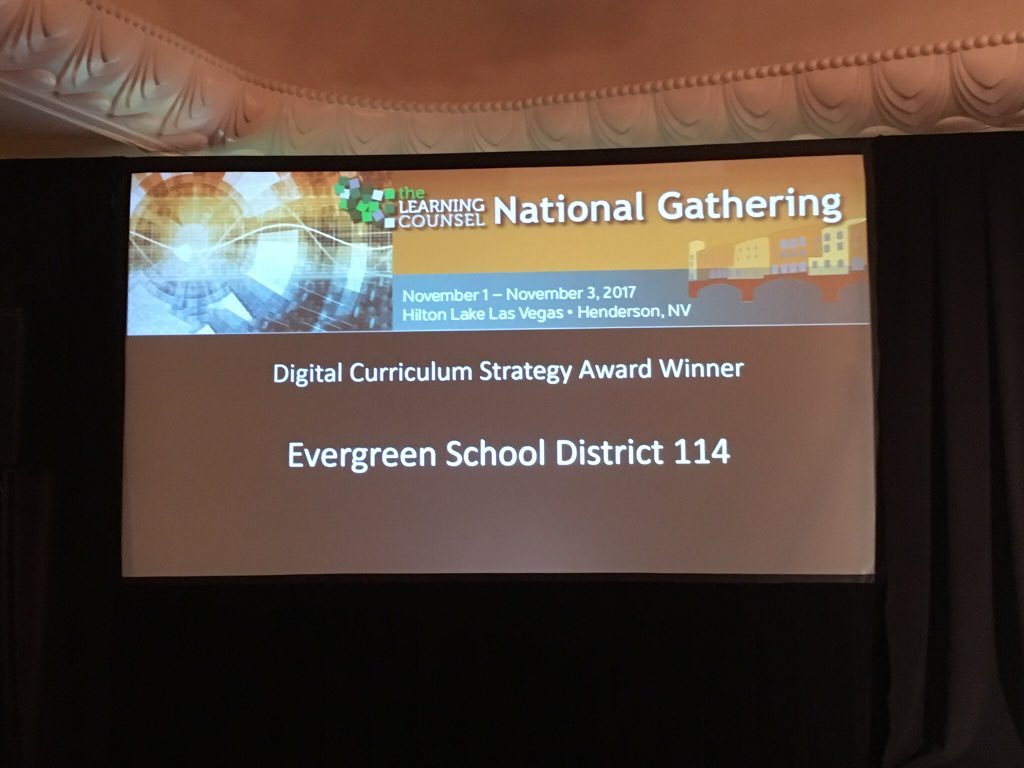 LearnLeadGrow's tweet image. On behalf of all the hard-working and innovative people in Evergreen PS, accepting an award for digital curriculum strategy. Recognition of a job well done. Thanks to The Learning Counsel. This is for you EPS. @EpsCandI  @evergreenps