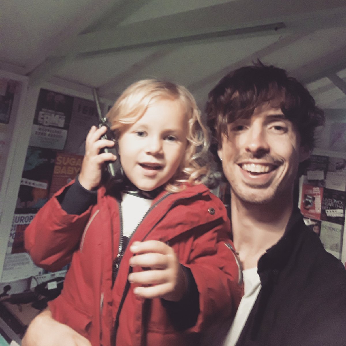 estrons's tweet photo. New tour manager I (Rhodri) hired doing a great job so far on this tour, he also has many other talents, including security. He won't take no shit off no-one at the @GlobeCardiff Dec 6th. #estrons #workingmum https://t.co/Q8XmAWQfQU