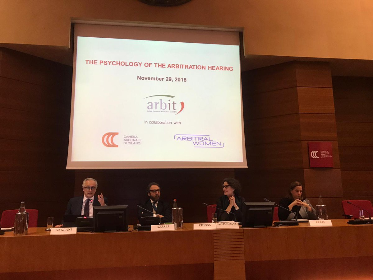 Valentine Chessa è intervenuta al seminario annuale di Arbit in collaborazione con la Camera Arbitrale di Milano e ArbitralWomen sul tema The Psychology of the Hearing.