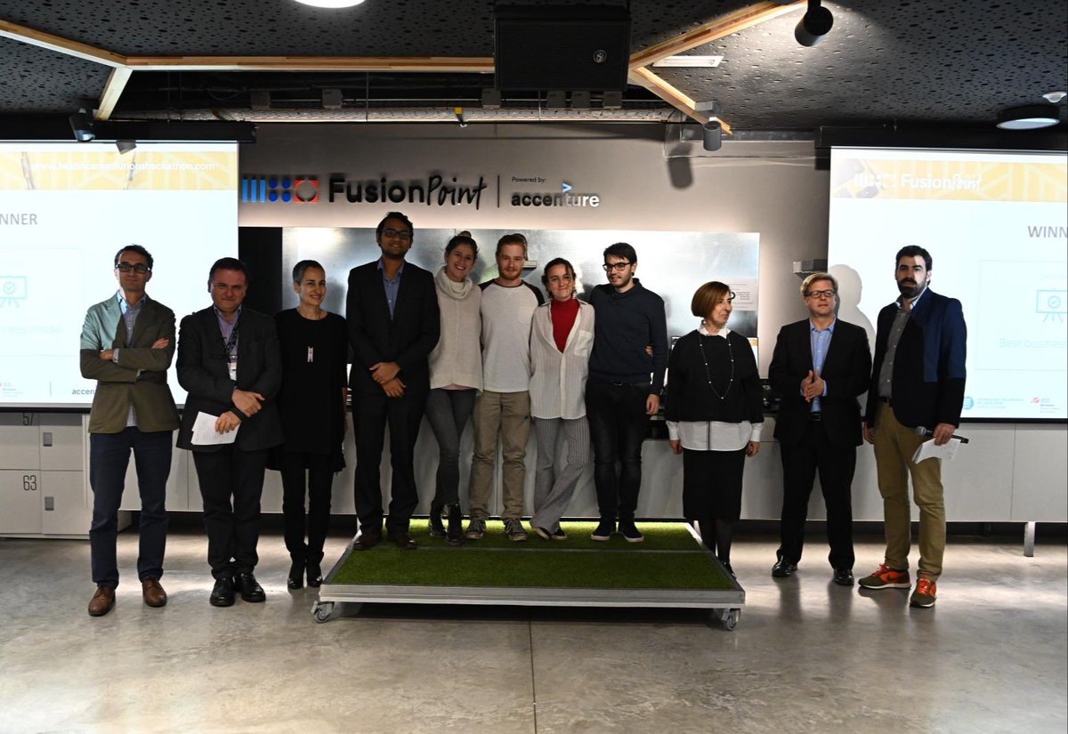 la_UPC's tweet photo. I els guanyadors de la #Healthackathon són:
Best Business Model: Team Lithium
Best Design Solution: Team Enigma
Best Technical Solution: Team Metamorphosis
Enhorabona!
Una iniciativa d'@esade, @iedbarcelona i la #UPC, en col.laboració amb @AccentureSpain. https://t.co/ieyKEBVbRp
