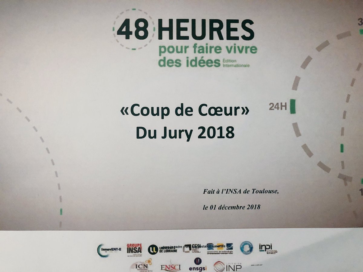 Elwen21's tweet photo. Merci l’@INSA pour l’organisation des #48h2018 ! La team numéro 23, dont j’ai fait partie, a planché sur la recherche de solutions innovantes pour la startup @SeeYouSun 🌱☀️ en prime on a remporté le challenge 🥇🤙🏻 https://t.co/VbvhZIEIrf