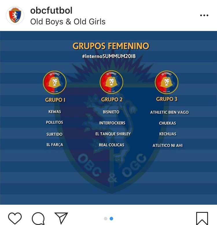 Diferente nombre, mismas limitaciones futbolísticas: <a href="/InterFocas/">Glasgow Rangers</a> un placer volverlas a cruzar, empezamos con 3 puntitos adentro. 
<a href="/obcfutbol/">OBC Fútbol</a> 
#InternoSUMMUM2018