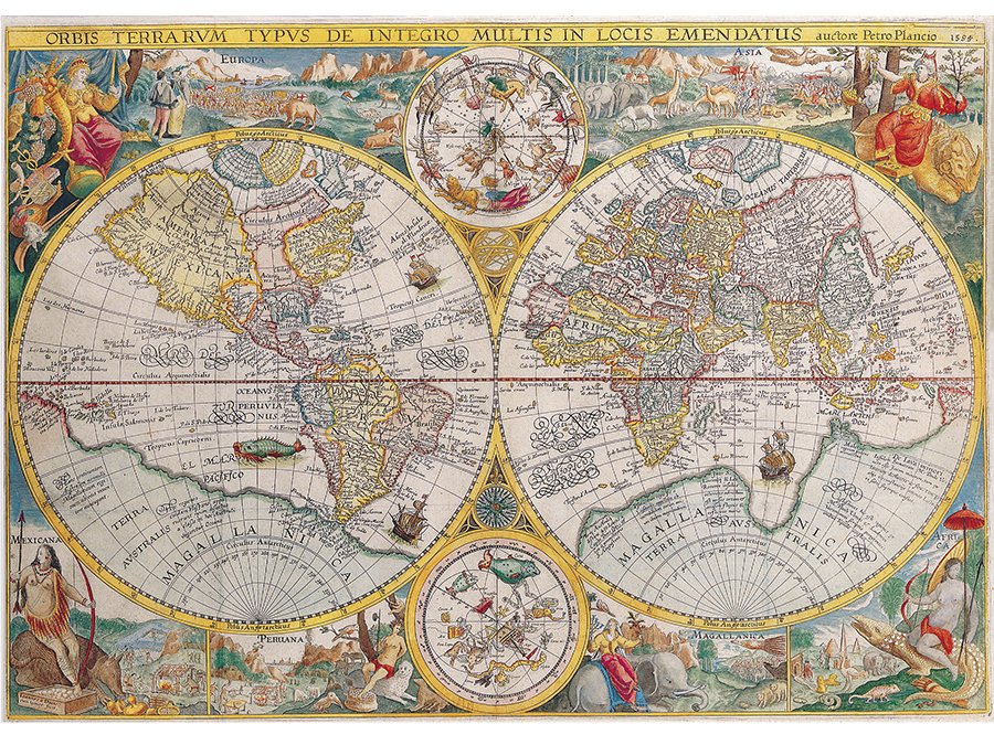 an old renessaissan style map of the world