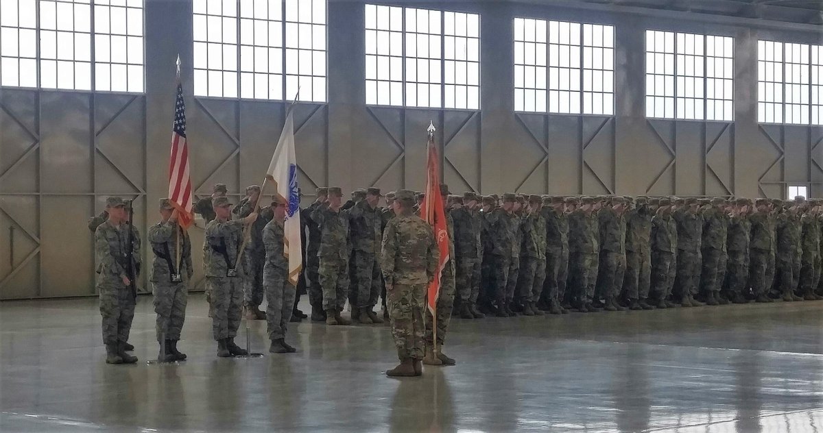Inside a hangar at Mesa Gateway airport this Sunday morning, Basha AFJROTC Color Guard presented the Colors as part of a departure ceremony for a deploying US Army Reserve Unit.  Congressman Biggs and other local DVs also attended.  They represented our school and program well!