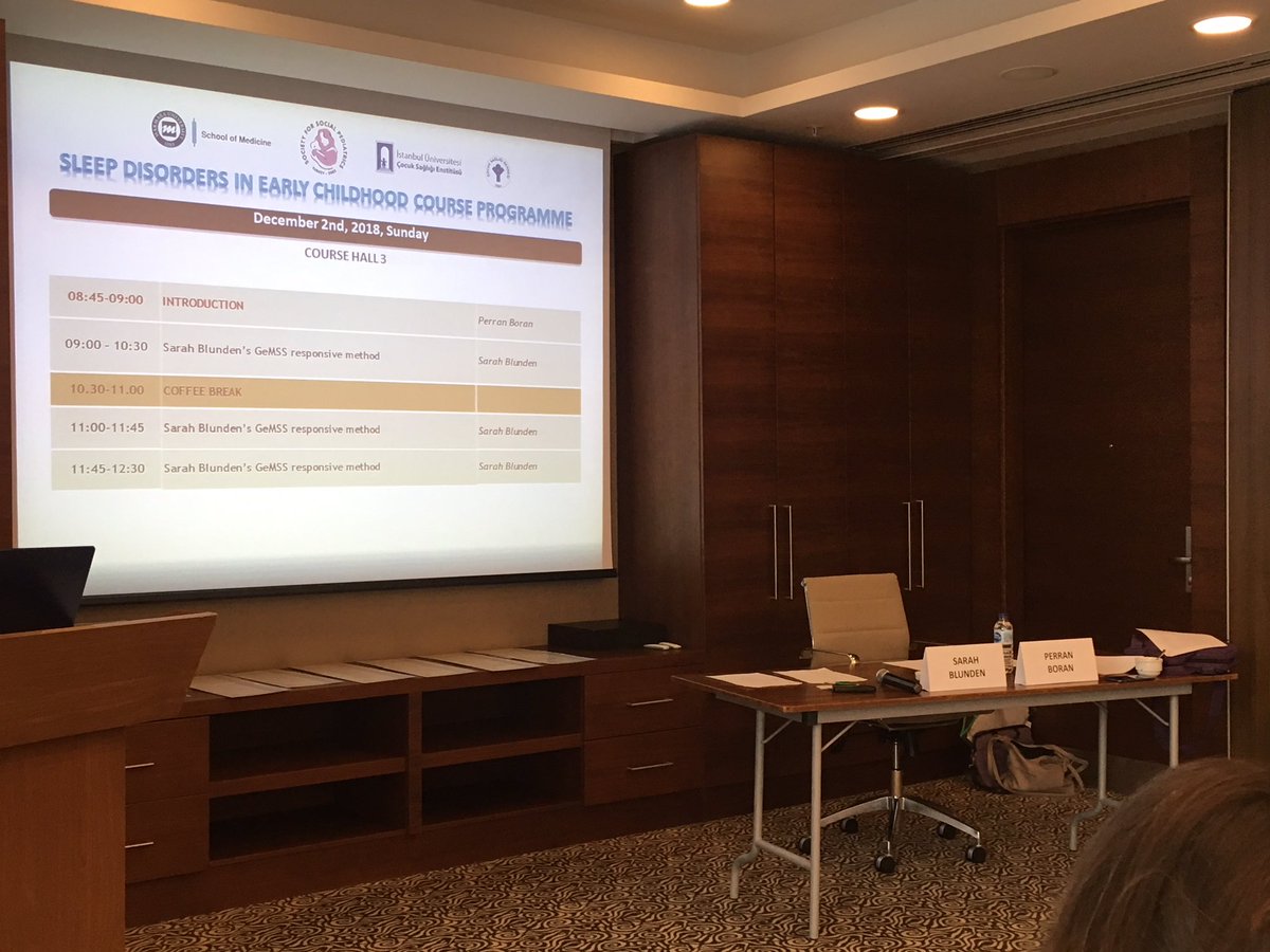 Launch of the Blunden GeMSS responsive sleep method training program for professionals at the Eurasian Social Paediatrics Congress in Turkey - 38 Turkish paediatricians to do responsive sleep interventions in their practices. Well received - hopefully the first of many .