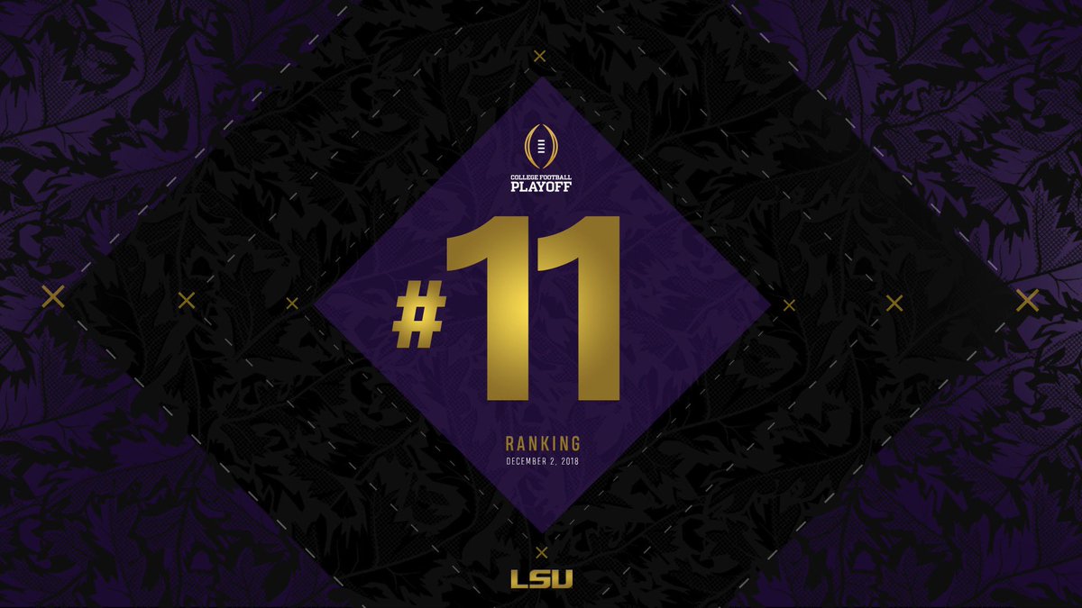 LSUfootball's tweet photo. #LSU heads into its bowl game ranked 11th in the @CFBPlayoff Rankings! #GeauxTigers https://t.co/BtZzjWeaPR