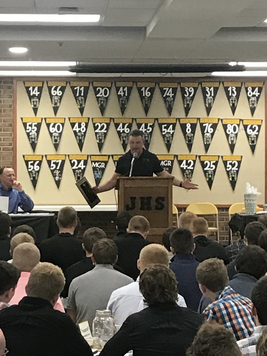 JasperAthletic's tweet photo. Thank You “T”!  This man has changed the lives of many for many years!  Congratulations on 34 Years of Service!  You have always been more than just a Coach!  Jasper Football loses another legend today, but you will always be Jasper Football!  Go Cats Go! https://t.co/8qK6hsFhlo