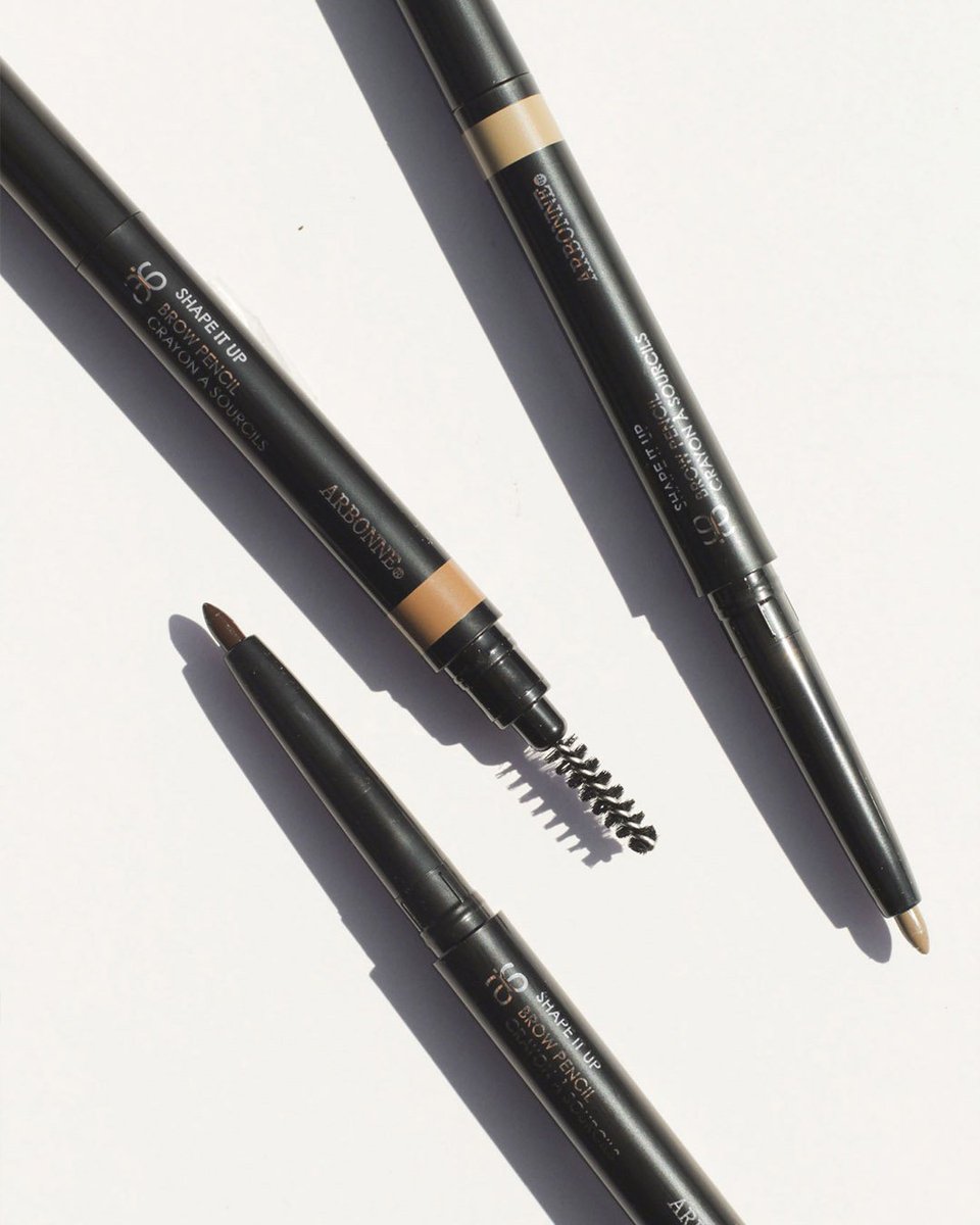 Up your brow game with the Shape It Up Brow Pencil. Our longwearing, smudge-proof pencils contain larch &amp;  green tea complex to help brows look full and gorgeous. bit.ly/2AMRooH #Arbonne #ArbonneMakeup #Vegan #GlutenFree #VeganMakeup #makeup