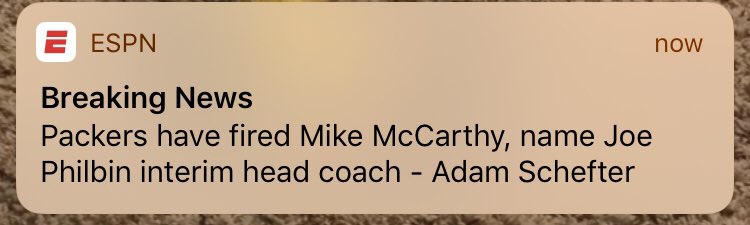 LCarpenter24's tweet photo. After The Packers went for it on 4th down and didn’t kick the field goal I looked at Lexie and said, “Mike’s gonna get fired.” and three hours later here we are... https://t.co/Vgkv8GdNak