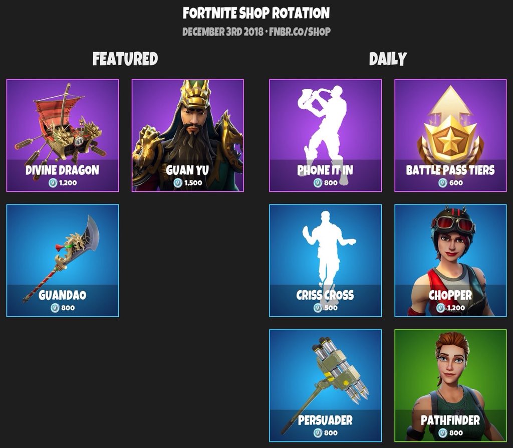 Market_LP's tweet image. #Fortnite Item Shop - December 3rd, 2018