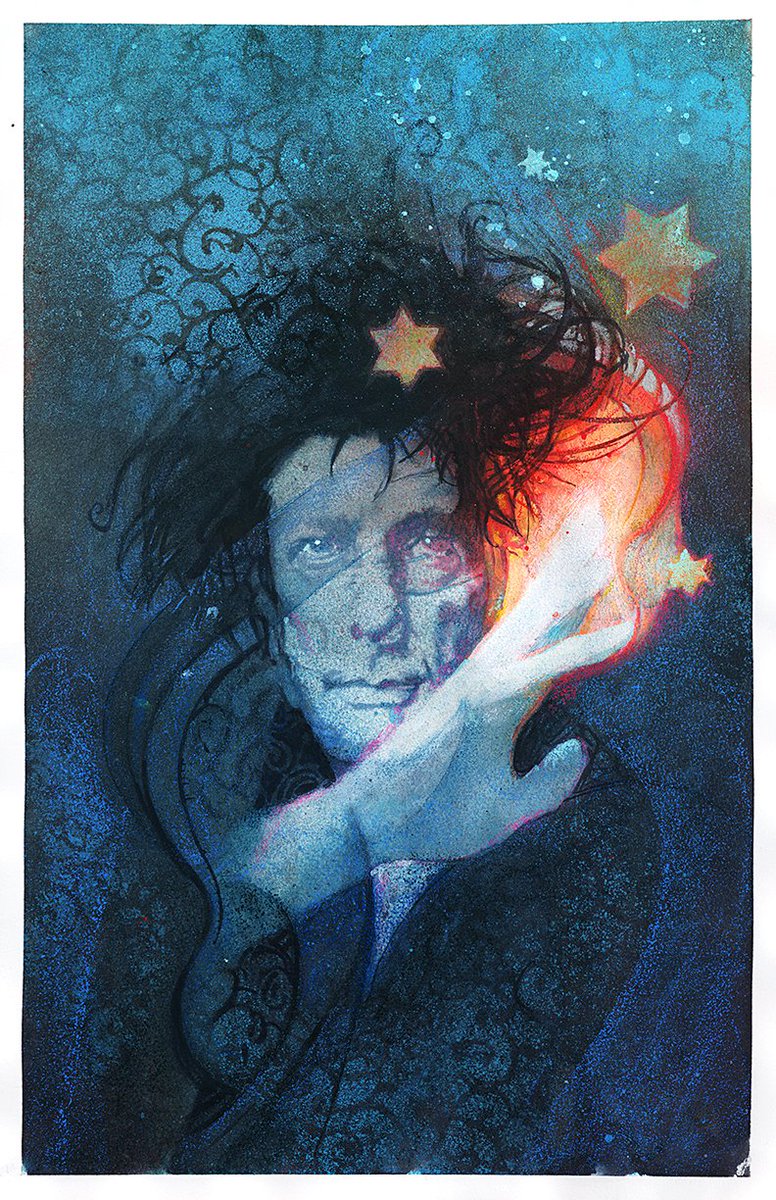 sinKEVitch's tweet image. Congratulations to my dear friend @neilhimself on the 30th anniversary of his groundbreaking series #Sandman (w the aid of a cast of amazing collaborators, of course).Here's to many many more years of your brilliance. (It's SO great to post a celebratory portrait for a change.)