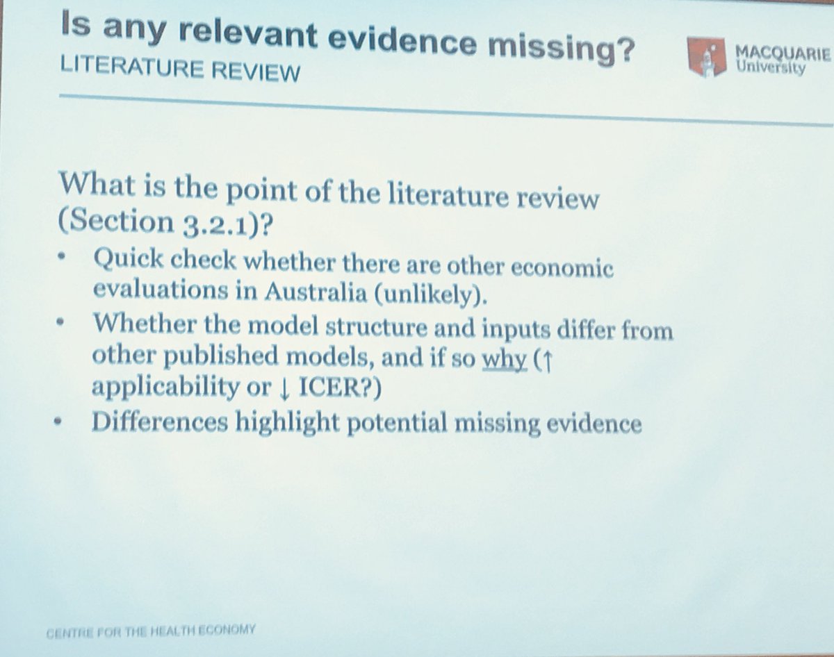 LucidHealthCon's tweet image. “Is Any Relevant Evidence Missing?”  #Extrapolation and #LitReview....Great presentation by @BonnyEconomist at @ISPOR_AC #PBAC Workshop on #Section 3 of PBAC submissions, ie #economic models!!  #isporacpbac