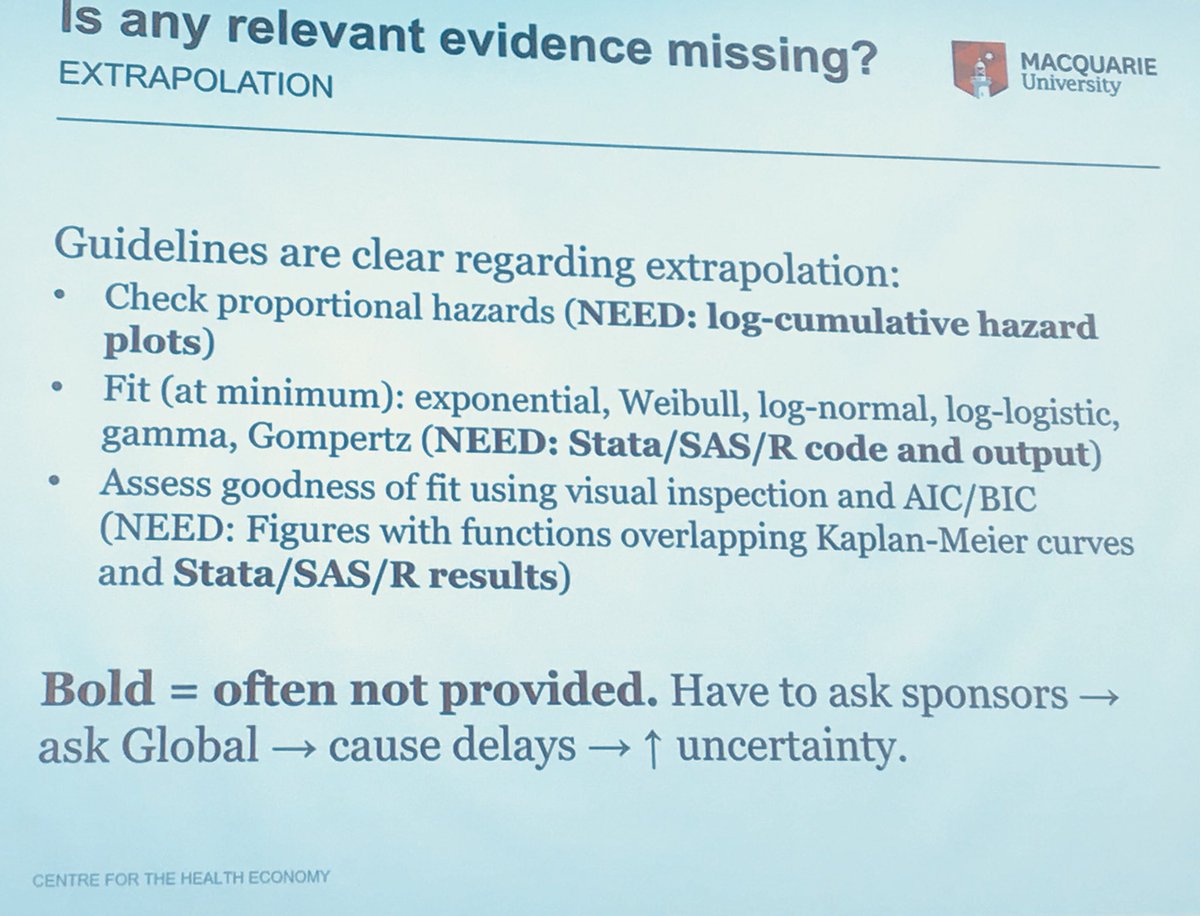 LucidHealthCon's tweet image. “Is Any Relevant Evidence Missing?”  #Extrapolation and #LitReview....Great presentation by @BonnyEconomist at @ISPOR_AC #PBAC Workshop on #Section 3 of PBAC submissions, ie #economic models!!  #isporacpbac