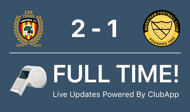 Lingfield_FC's tweet photo. Full Time Sunday Tea 2-1 MFC : #ClubApp https://t.co/fdMkPAiYEb