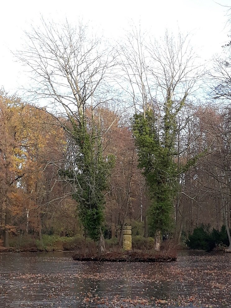 12\\ The Rousseau Island with the Rousseau Column in the Tiergarten Park in memory of Jean-Jacques Rousseau. There are several similar Rousseau Islands in other German cities with a decorative urn or cenotaph and alder or poplar trees, imitating his burial place at Ermenonville.