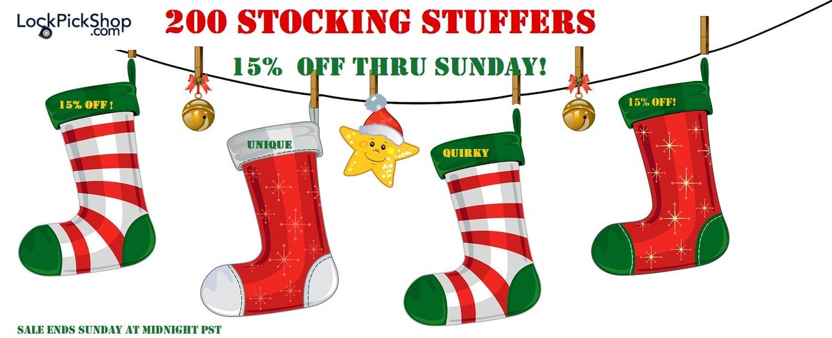 JaronsmomTracey's tweet image. Offer ends tonight
Use Coupon Code
MERRY15
AT CHECKOUT #lockpickshop #LockPickTools