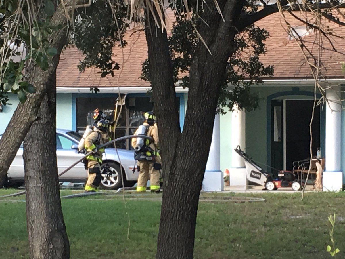 BCFRpio's tweet image. UPDATE: Single story residential home in the 3700 blk Canaveral Groves Blvd. Fire through the roof over the garage and fore in attic. Defensive. Cocoa FD assisting. No injuries. Occupants out.