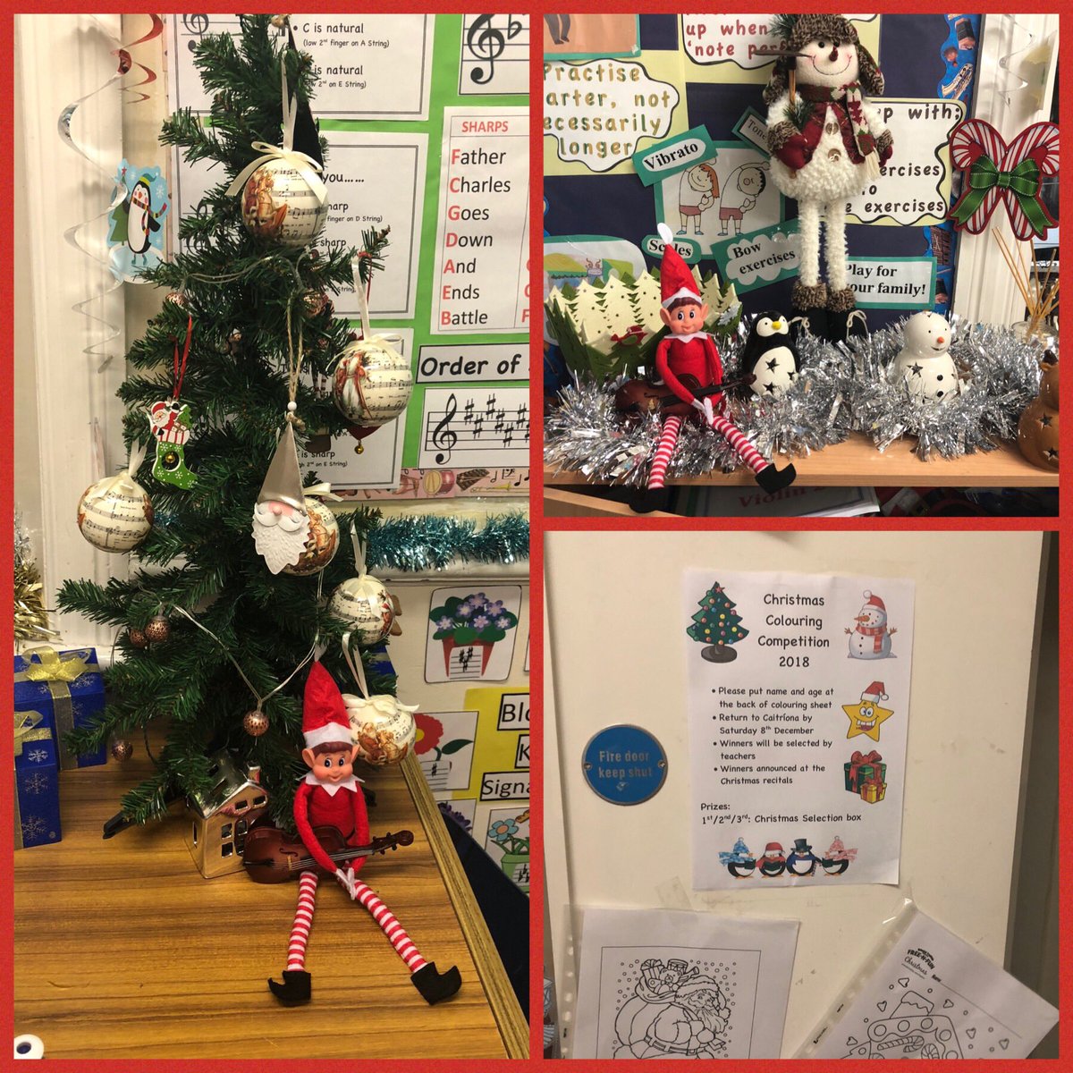 violinwithcat's tweet photo. A Christmassy violin classroom 🎄⛄️🤶🏼☃️🎅🏻🦃 #violinclassroom #suzukiviolin #claremusicmakers https://t.co/vpAnheCdzX