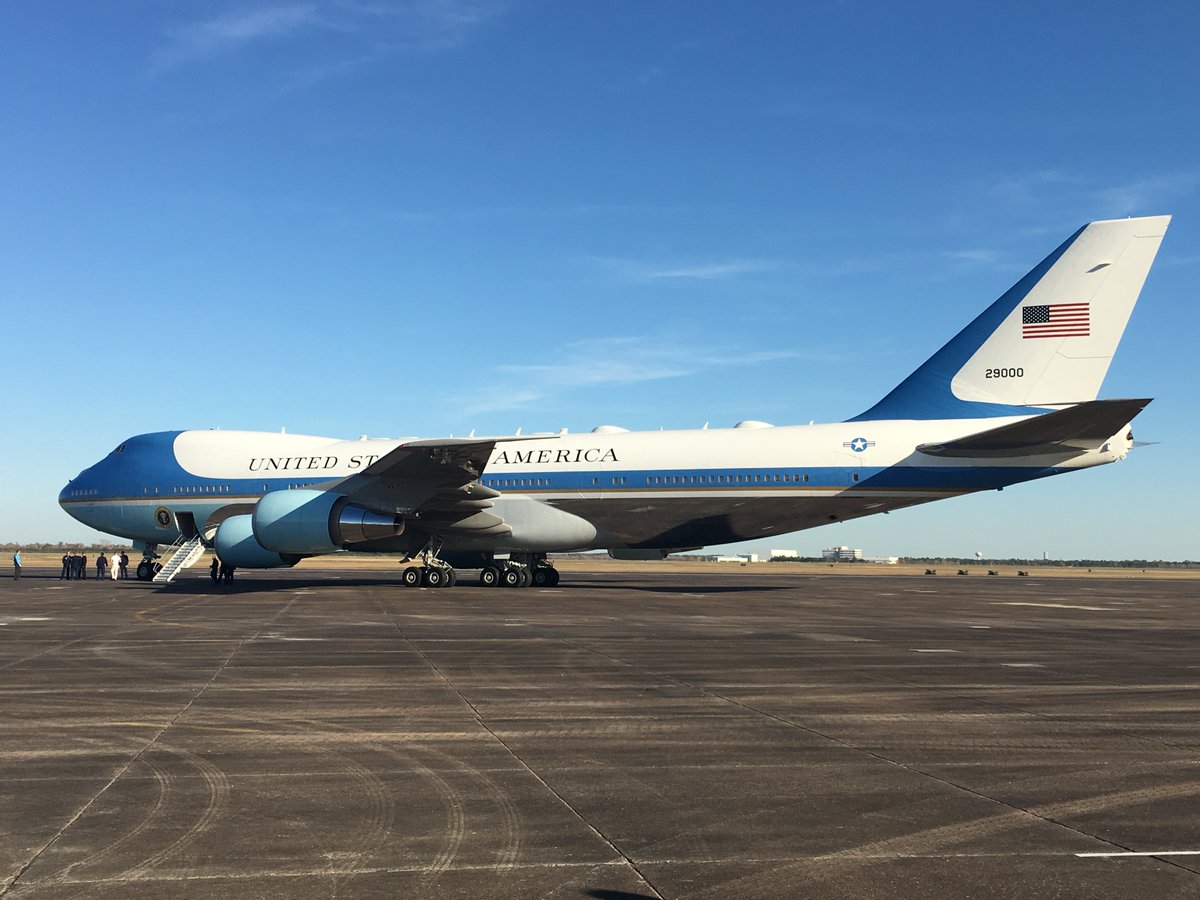 Jim McGrath (@jgm41) on Twitter photo 2018-12-02 21:28:32 Air Force One has arrived in Houston for what will technically be called Special Air Mission 41 tomorrow and Wednesday. A beautiful day In Texas -- ceiling and visibility unlimited, Mr. President. #Remembering41 #CAVU Air Force One has arrived in Houston for what will technically be called Special Air Mission 41 tomorrow and Wednesday. A beautiful day In Texas -- ceiling and visibility unlimited, Mr. President. #Remembering41 #CAVU