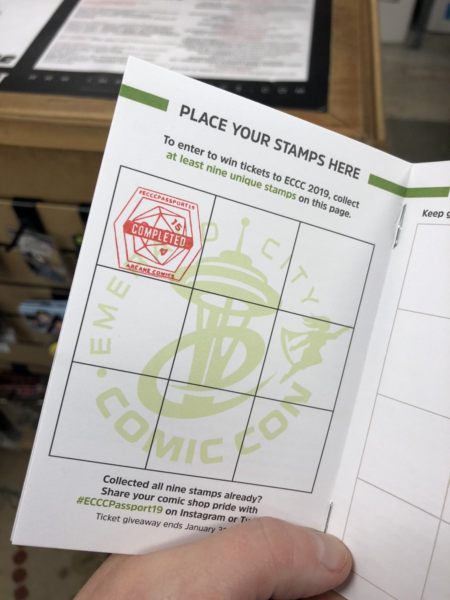 d20Dames's tweet photo. The first stop for @BrittniLeigh is @ArcaneComics - one of our favorite comic shops up in Shoreline off Aurora! 📚 
#d20dames #ECCCpassport19 https://t.co/EQQAJL57Xm