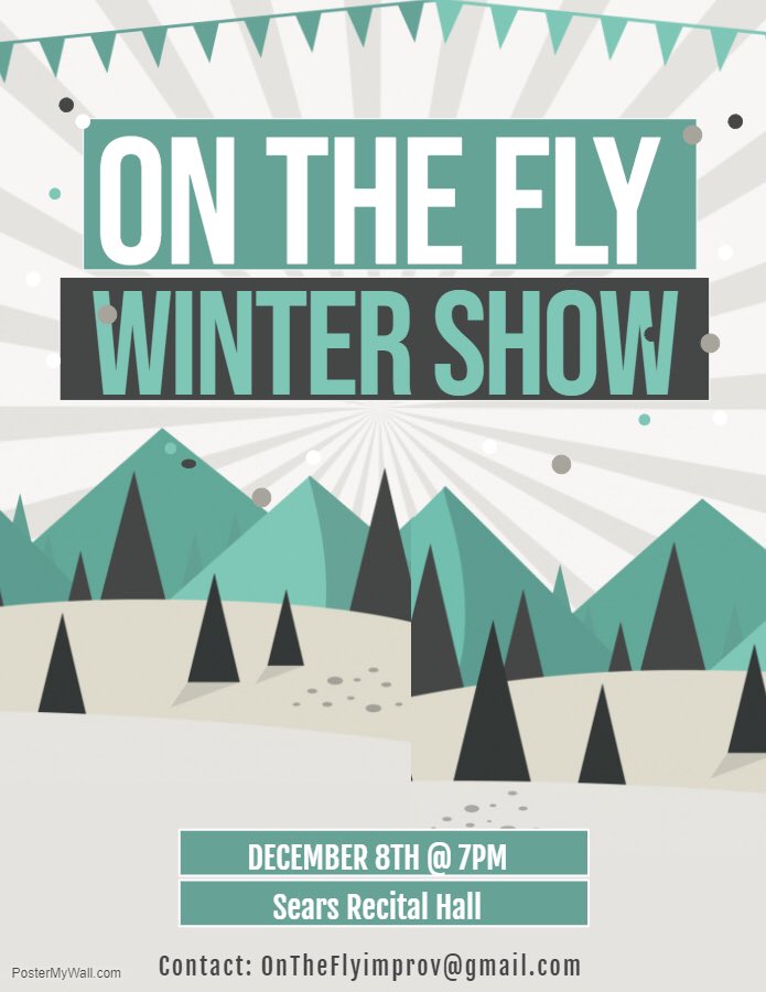 OnTheFlyImprov's tweet photo. Our last show of the semester is here. Come procrastinate finals and celebrate Christmas this Saturday! https://t.co/S2RfMCC1JK