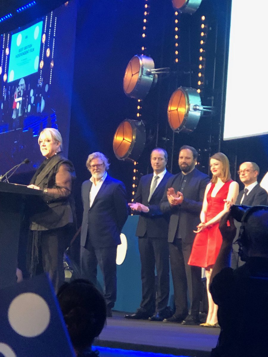 BazBam's tweet photo. #CeciDempsey , with #EmmaStone, and other producers of @Film4 & @foxsearchlight hit #TheFavourite - winner of Best film at #BIFA2018 https://t.co/bguoaaWNe9