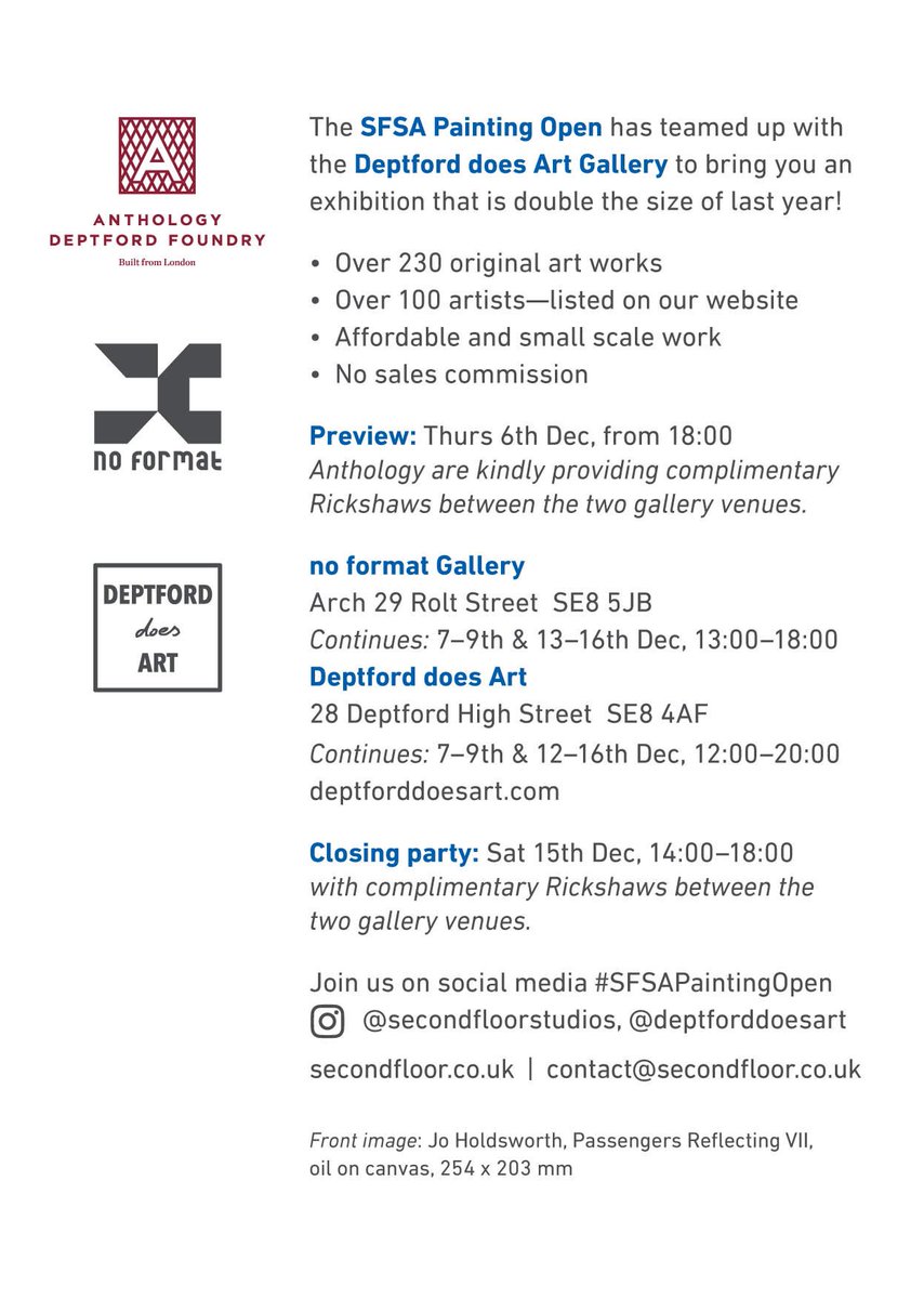 noformatgallery's tweet photo. We start the load in tomorrow for this FINAL, END of 2018 show! Can’t wait. Opening #Thursday everyone welcome for this celebration of #painting #Deptford involving over 100 talented, passionate artists. https://t.co/OmikgxT9Th