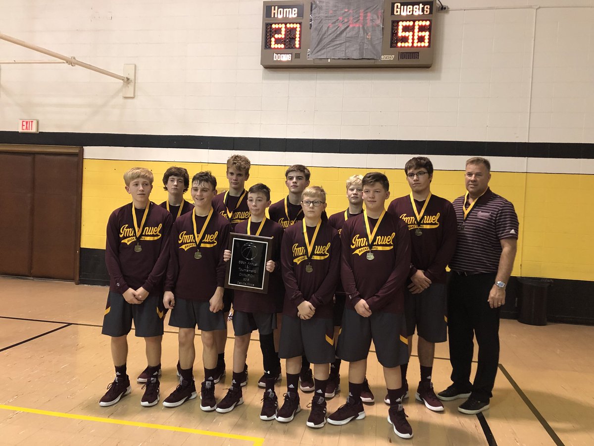 BLongmeier's tweet photo. Immanuel Lutheran 8th Grade boys are Danville tourney champs 🏀🏆🥇@SEYMOUROWLS1 @SeymourHoops https://t.co/mZzaQiV72L