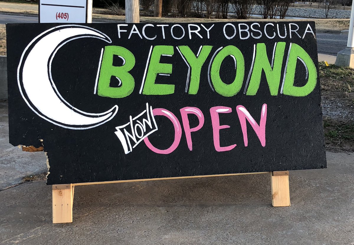 davidfholt's tweet photo. The Holts checked out @FactoryObscura, which is at 1522 S. Robinson through December 21st, and then will be landing permanently at the Womb! https://t.co/SaTCjlMdSW