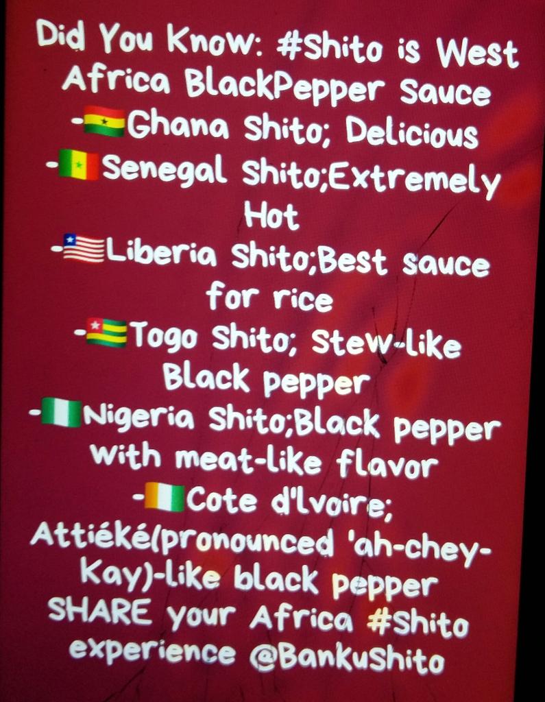 BankuShito's tweet photo. Did You know #Shito is West #Africa black pepper #Sauce Find below top countries with unique shito. Share Your #Shito_experience @SarpongAkwasi1 @VickyOwusu2 https://t.co/u9VscHG2fN