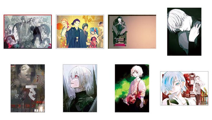 ジャンプフェスタで先行発売される東京喰種関連のグッズの詳細きてた?

ポスターはA3だからそんなに大きくないけど全部飾って部屋をスイ先生で埋め尽くす野望に一歩近づけたい?

アクリルキャラコレクションはトランプのイラストを初めて使ってて斜めな感じがオシャレ✨
こっちは集めるの苦行だね? 