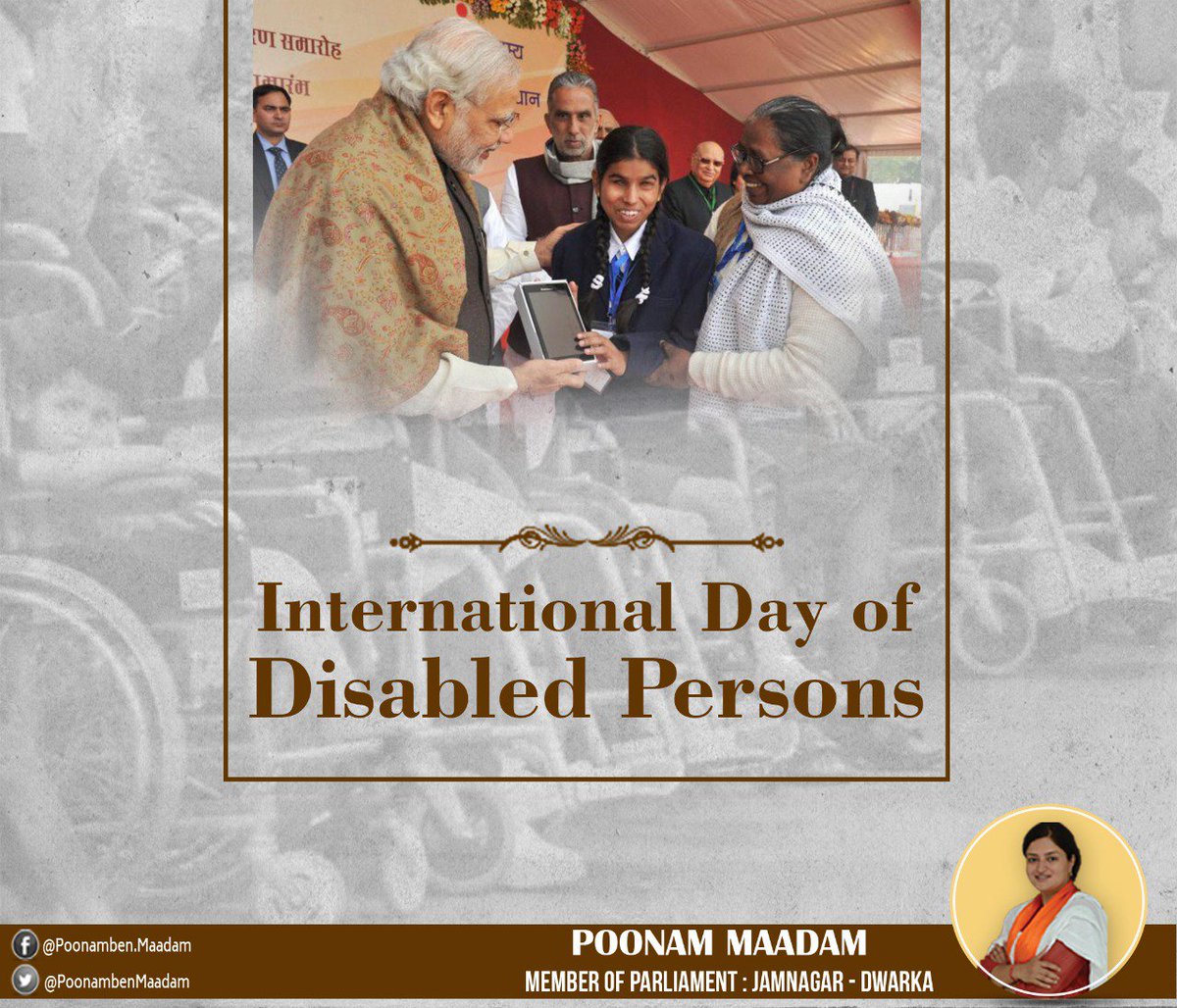Govt. has brought in the AccessibleIndia Campaign for promoting empowerment, and to create real opportunities for differently abled people.On this #InternationalDayofPeoplewithDisability, let us pledge to join hands together for 'Inclusive India' where everyone is treated equally