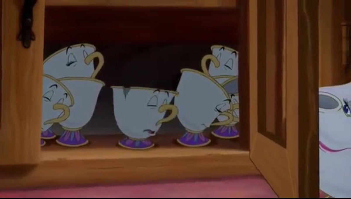 mlsisco19's tweet photo. @sarahmaclean @Kris10Callihan Favorite movie!! She barely mentions the others! 🤦🏼‍♀️ Maybe they’re “older” &amp; Chip is the baby? He’s damaged &amp; needs a little (or all of the) extra attention from mom?  Or were all kids in the castle turned into tea cups? Some aren’t hers? 🤔😂 #mindrunning #conspiracytheories https://t.co/AqwZ9Riotv