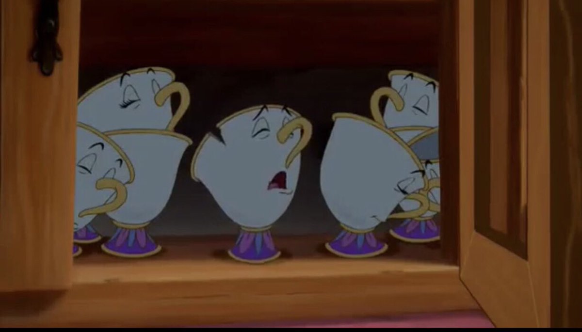 mlsisco19's tweet photo. @sarahmaclean @Kris10Callihan Favorite movie!! She barely mentions the others! 🤦🏼‍♀️ Maybe they’re “older” &amp; Chip is the baby? He’s damaged &amp; needs a little (or all of the) extra attention from mom?  Or were all kids in the castle turned into tea cups? Some aren’t hers? 🤔😂 #mindrunning #conspiracytheories https://t.co/AqwZ9Riotv