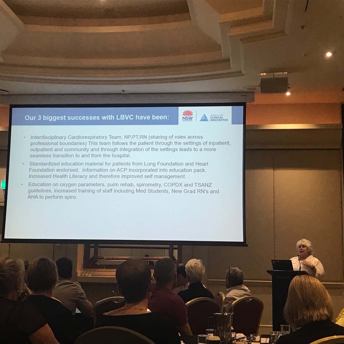 nic_cook3's tweet photo. Hearing from @SNSWLHD  about LBVC ‘putting the heft’ behind improvement efforts including 22% increase in pulmonary rehab referrals #hacks4value @nswaci https://t.co/yHMpIu6Dmm