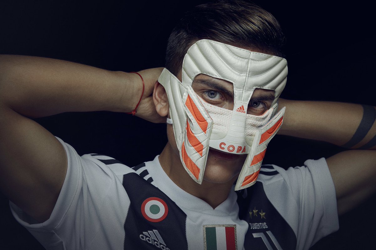 mysoccerboot's tweet photo. The Gladiator.

In December 2016, #PauDybala_JR missed a penalty that led to defeat. A moment that required strength through adversity. The mask celebration was born.

Fearless. Ferocious. Faceless. 

Head to our Instagram Story, wear the #COPA19 mask. https://t.co/DoqaBI7vyk