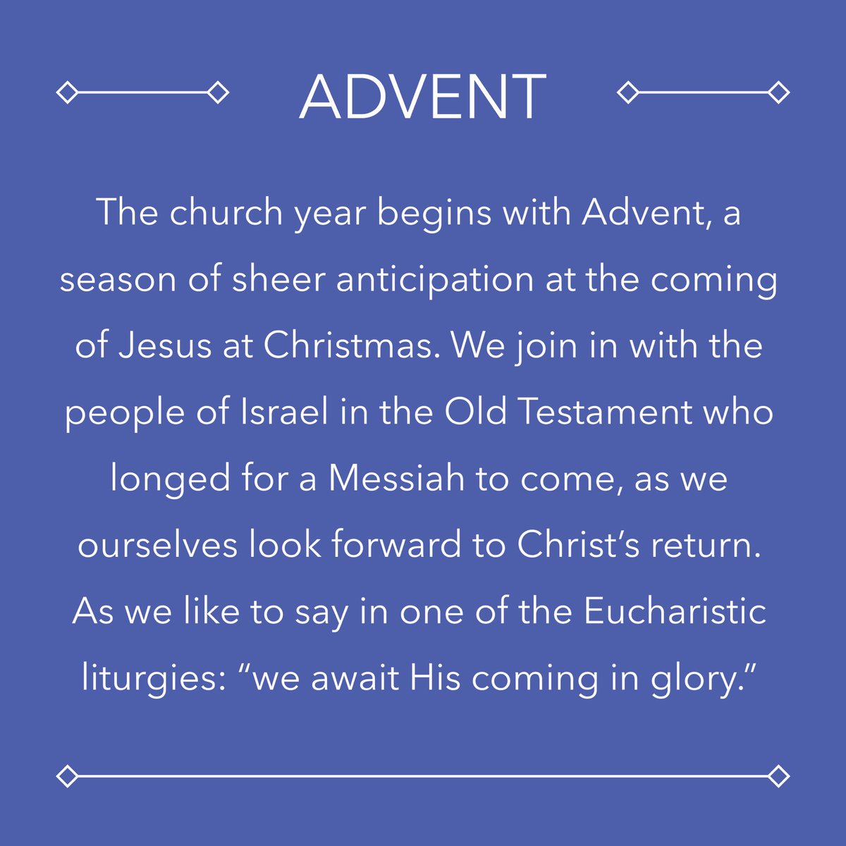 ModernLiturgic's tweet photo. “We preach not one coming only of Jesus Christ, but a second also, far more glorious than the first.  The first revealed the meaning of his patient endurance; the second brings with it the crown of the divine kingdom.”  

Blessings upon your Advent! #advent #Advent2018 https://t.co/Sq844laLLp