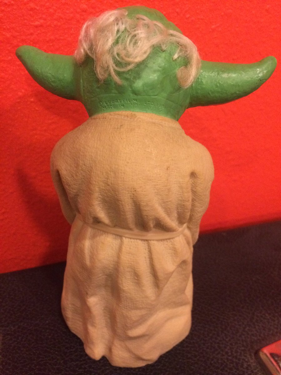 hilary_hildo13's tweet photo. OH MY GOD! Found the coolest surprise in my babies diaper bag! (Iโm not sharing either) ๐ #yoda #starwars #circa1981 https://t.co/TvpdJGaDhE