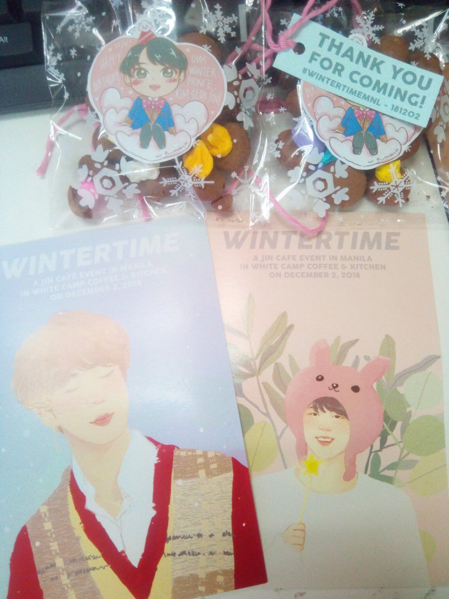 keilamin501's tweet photo. Let me start my morning with the freebies I got yesterday from #WintertimeMNL thank you for the fun event yesterday! πππ
Are you excited on Jin's birthday tomorrow? Are you ready? π https://t.co/f4b9UhSgfw