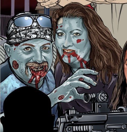 ajsweetsoap's tweet photo. Working ‘round the clock on #walkingdead soap for #WSCon can do this to you! Thank you, @batmankm for zombifying us - and for giving me the coolest Walker hair ever - you’re awesome! @WalkrStalkrCon https://t.co/fEkHcoiSIV